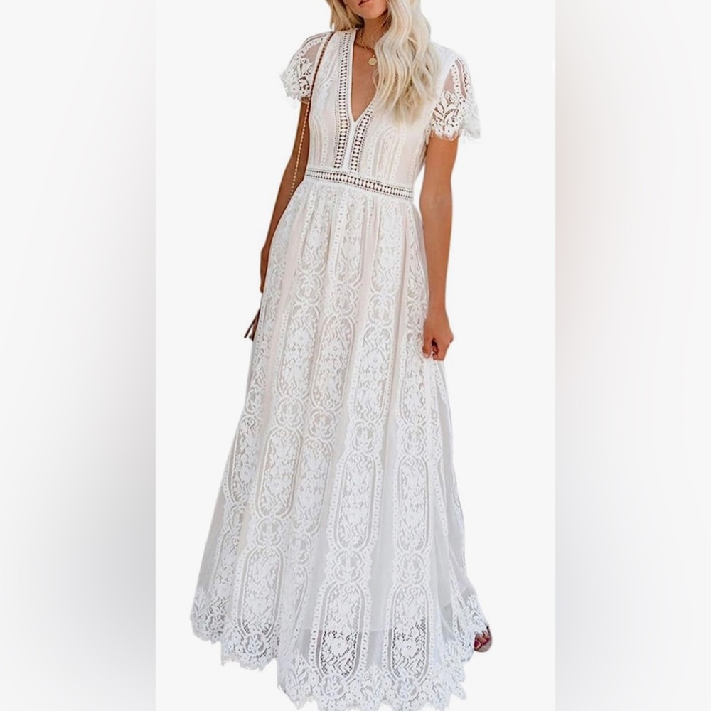 White lace maxi